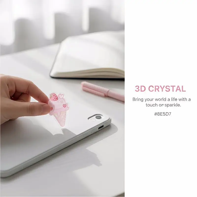 Cartoon 3D Solid Relief Stacked Stickers Handmade Cute Crystal Set for Kids DIY Planners Scrapbooking Craft Supplies