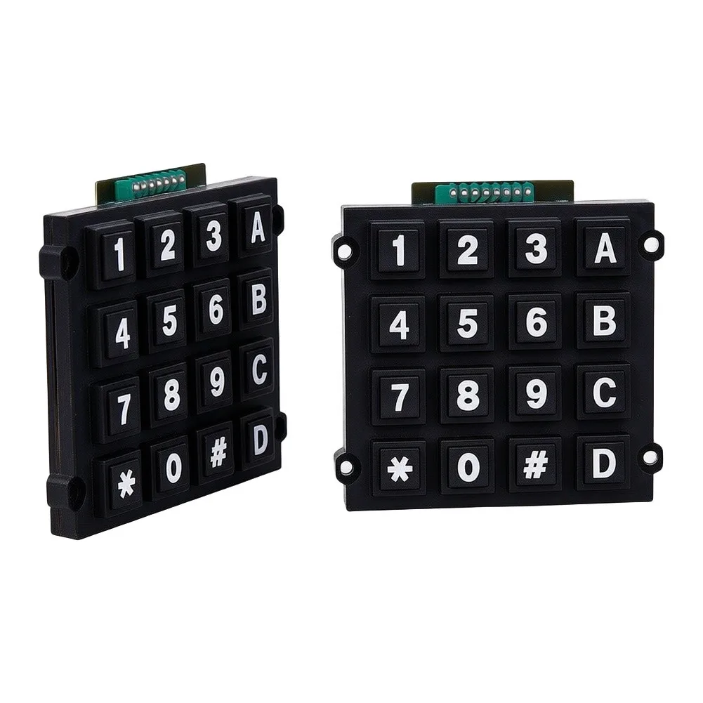 2 Pcs For 4x4 For Matrix Keypad Module 16 Keys Button For Microcontroller For Mcu Industrial DIY Electronics Projects Black ABS