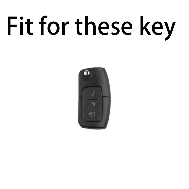 ABS Carbon Car Flip Folding Key Case Cover For Ford Focus 2 3 Ecosport C-Max S-Max Ka Mondeo Kuga Galaxy Fiesta Keychain