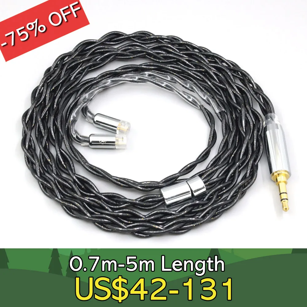 

99% Pure Silver Palladium Graphene Floating Gold Cable For Sennheiser IE8 IE8i IE80 IE80s Metal Pin LN008358