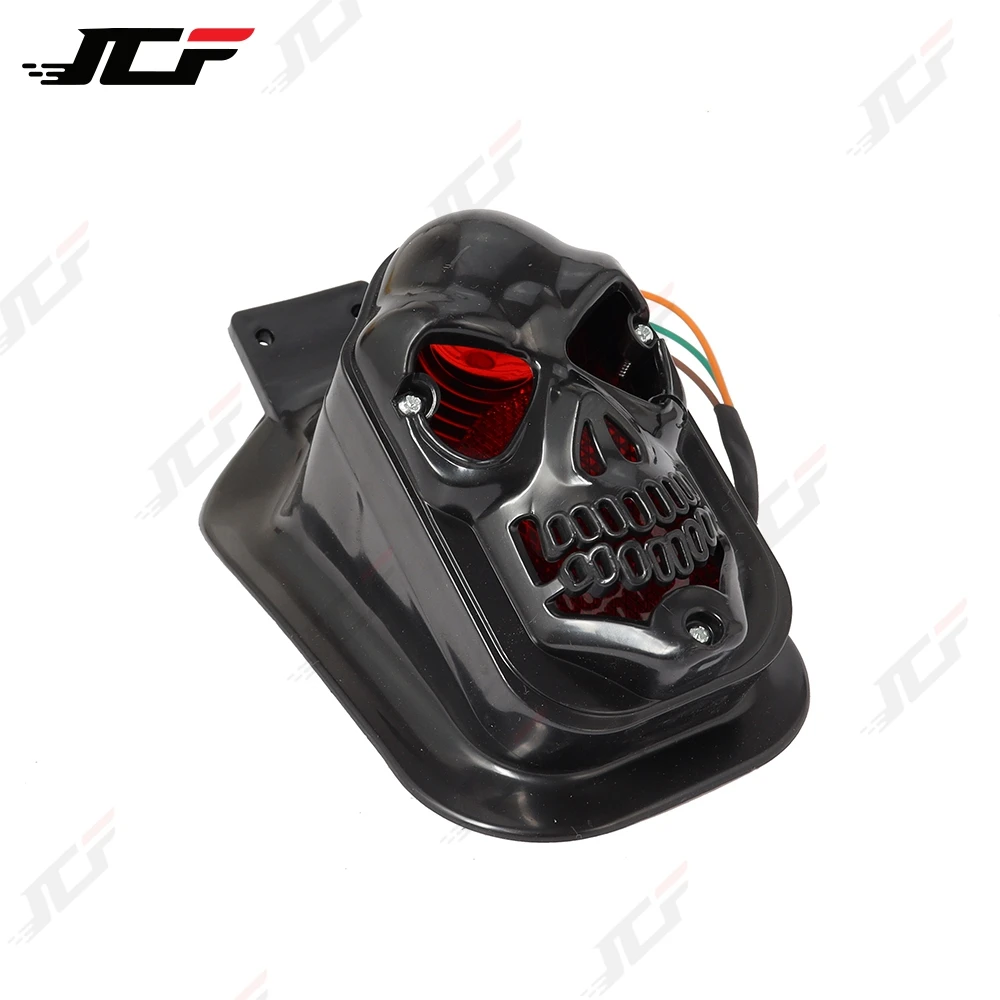 Universal Skull Rear Brake Tail Light Signal Motorcycle Parts Stop Lamp Taillight Cafe Racer Old School Bobber Chopper