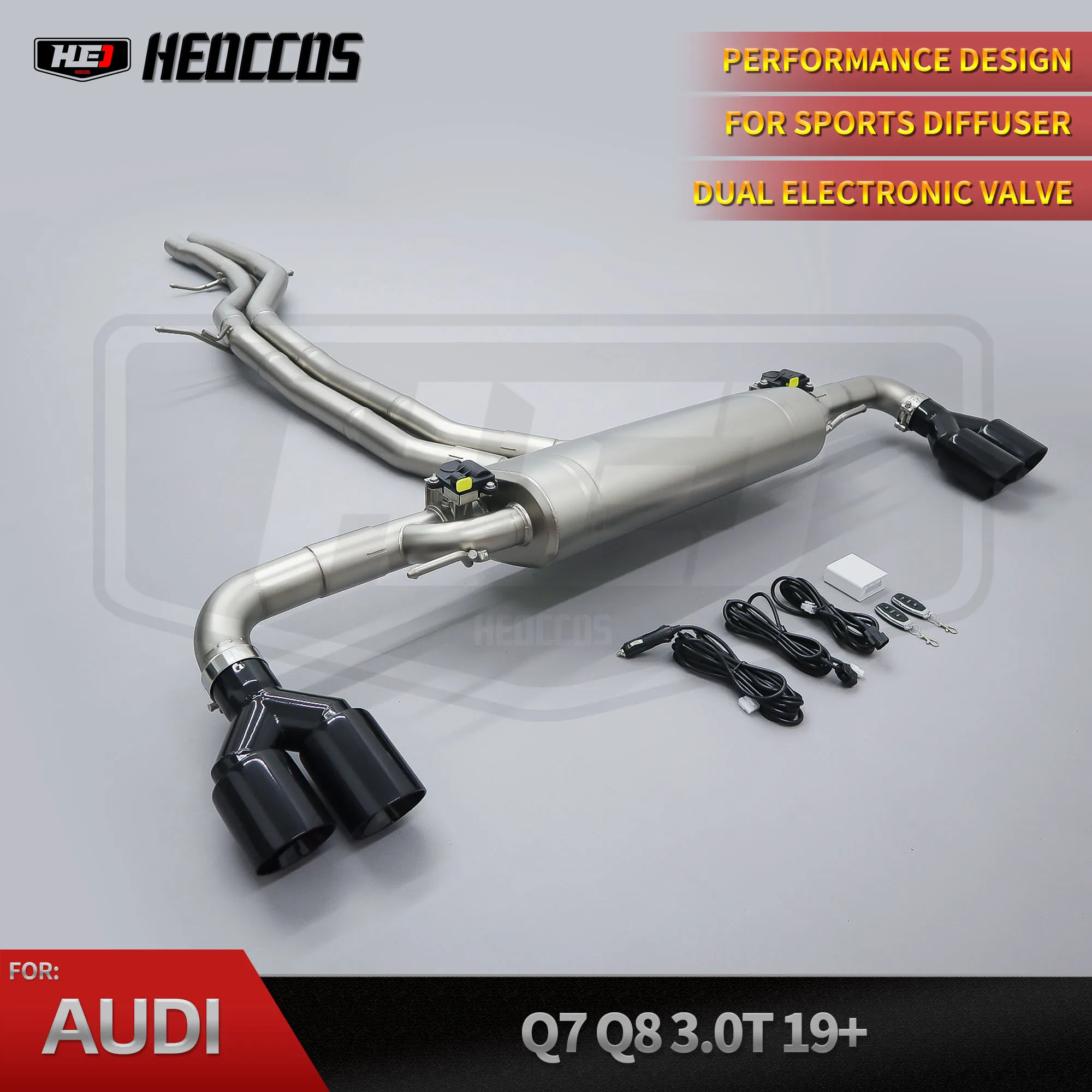 

HEO For Q8 Q7 3.0T High-performance Exhaust System Has No Thermal Insulation for the Middle and Rear Catback Exhaust Pipes