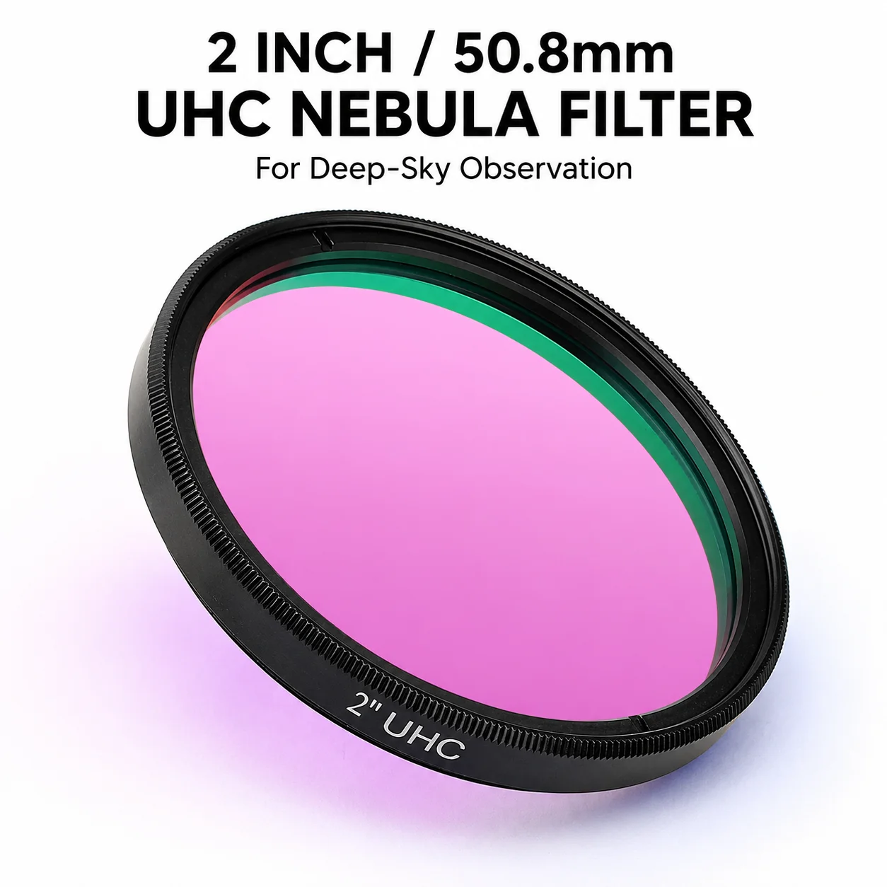 2 Inch UHC Nebula Filter 50.8mm Light Pollution Reduction Filter for Telescope Deep-Sky Observation