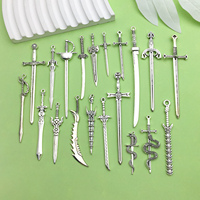 20pcs Vintage Sword Design Charms Alloy Weapon Pendants for DIY Bracelet Necklace Jewelry Making Accessories