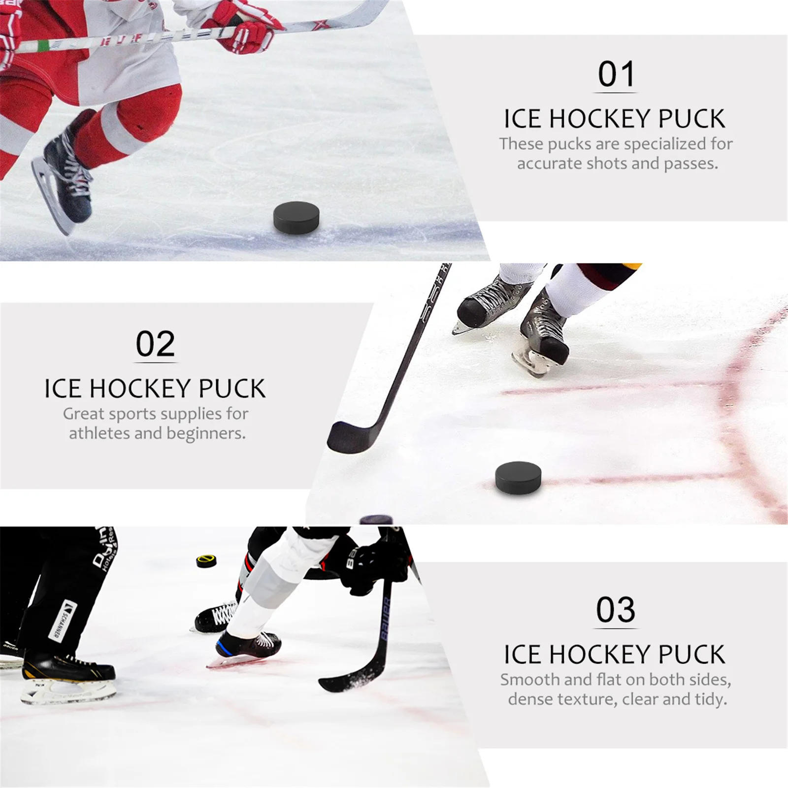 

9Pcs Ice Hockey Puck Black Sports Puck Anti-Slip Texture for Training Practice Regulation Pucks