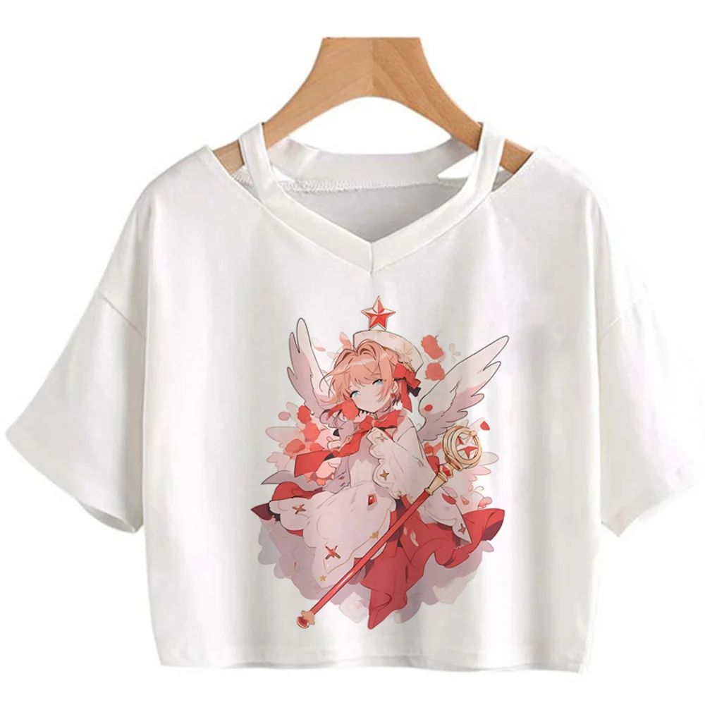 Cardcaptor Sakura t-shirty damskie Y2K śmieszna koszulka dziewczyna anime streetwear komiks odzież