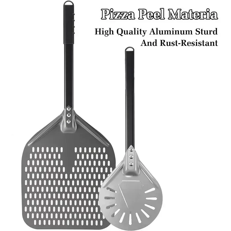 7/8/9/12inch Aluminum Pizza Peel with Handle Oven Pizza Turning Peel for Outdoor Pizza Ovens Pizza Oven Accessory image 9