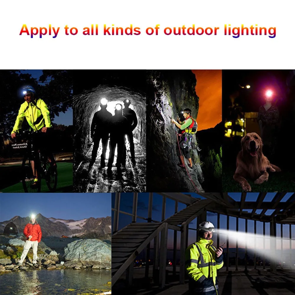 1-5PCS  LED 8 Modes COB Flashlight Handfress Motion Sensor Waterproof Powerful LED Headlight Headlamp Head Lamp Torch Head Light