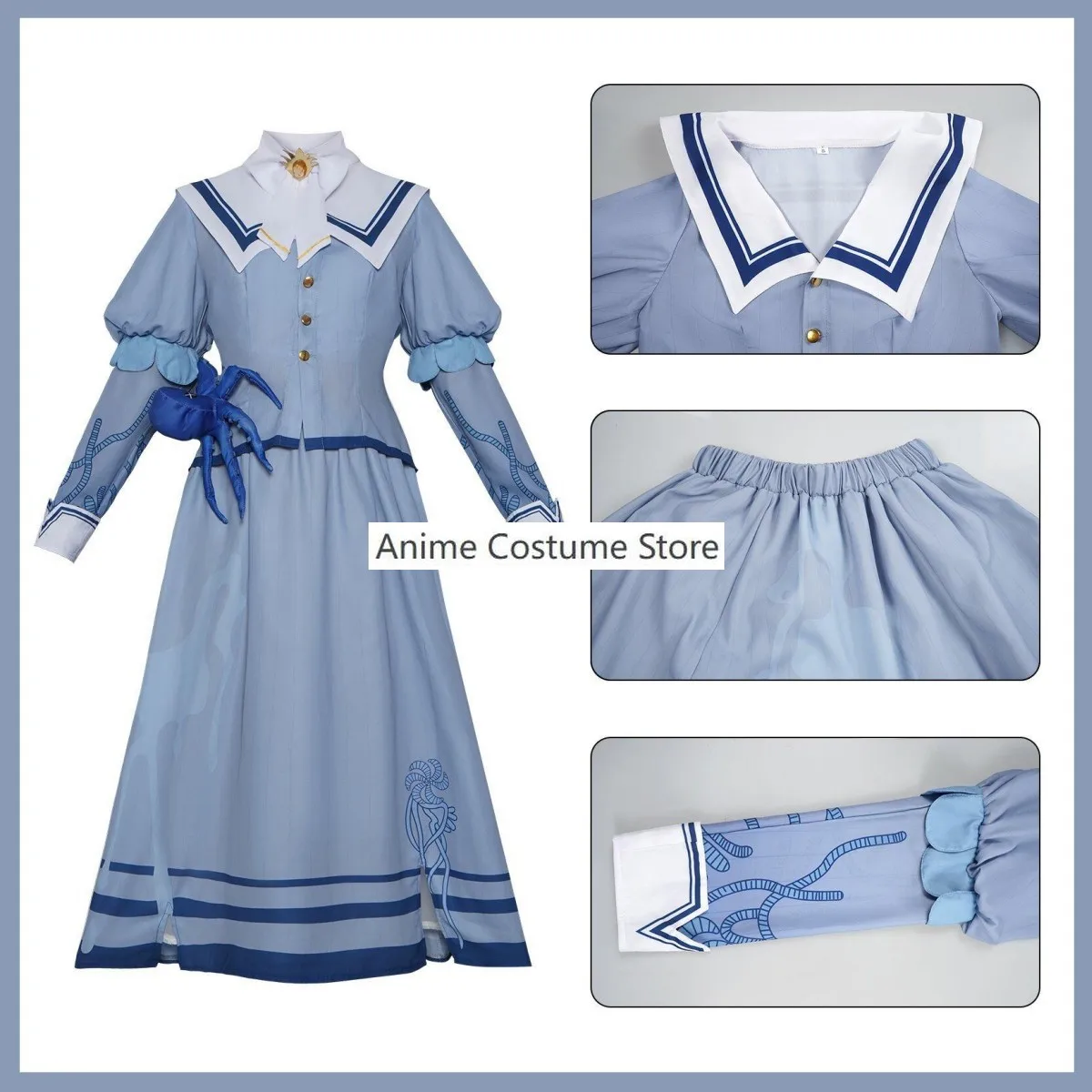 Anime Game Emily Dyer Lydia Jones Cosplay Costume Fashion Preserved Flower Blue Skirt Sailor Uniform Woman Kawaii Halloween Suit