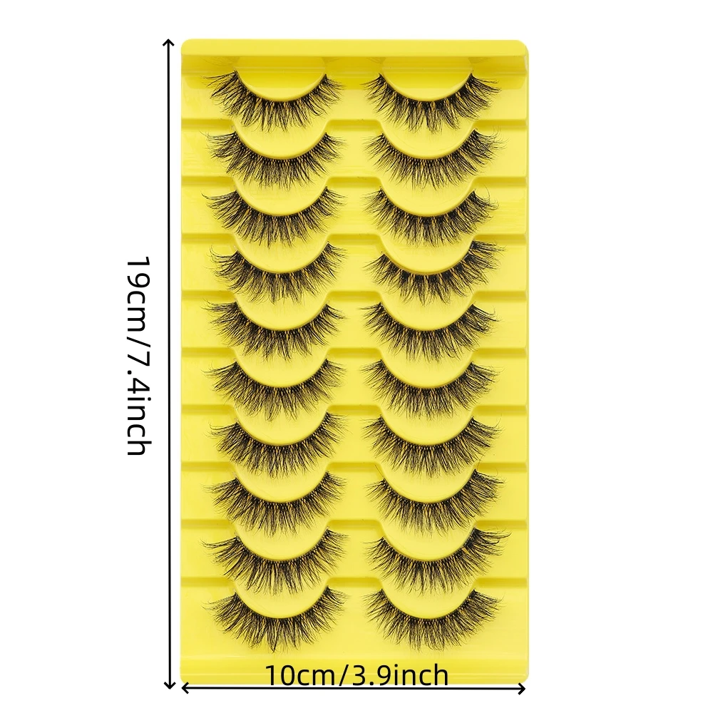 Invisible band Lashes 10 Pairs 3D Faux Mink Lashes Natural short Transparent Terrier Lashes Clear Band Soft Eyelashes Extension