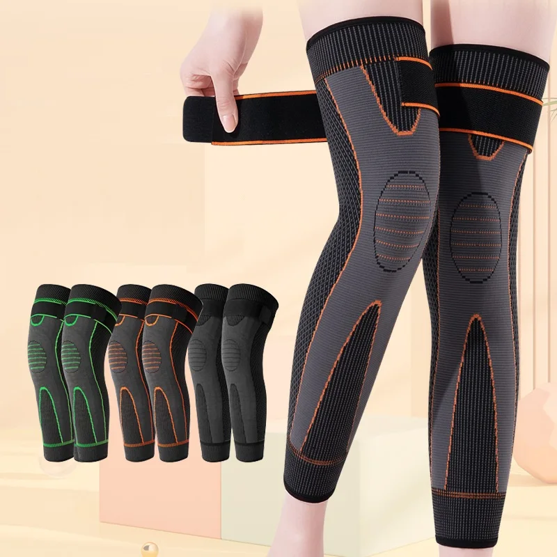 1 Pair Knee Compression Sleeve Pads Support Protector Brace Flex Wrap Massager Lengthen Elastic Stripe For Men Women Fitness