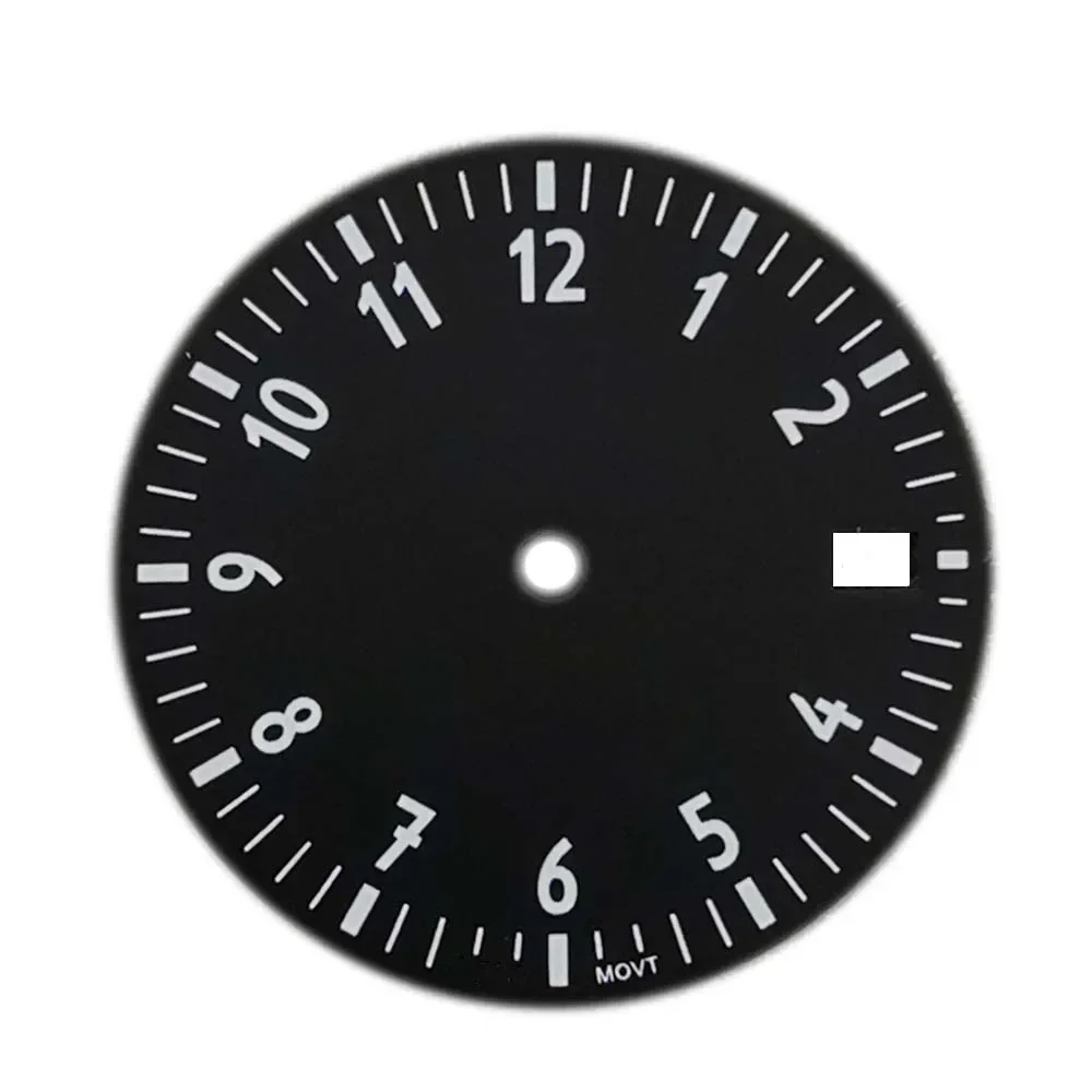 

28.5mm Watch Dial for NH35/NH36/4R/7S Green Luminous Black White/Orange Watch Face With/No Calendar Replacement Dial