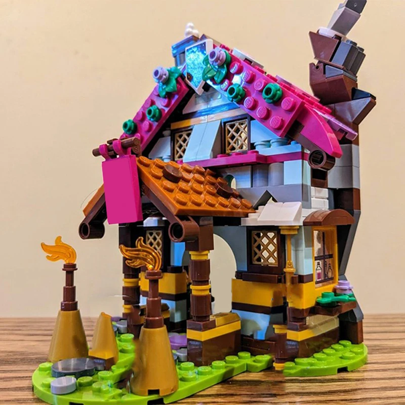 371PCS MOC Fairy Tale Christmas Gingerbread House Candy Decor DIY Model Building Blocks Birthday Toys Gift Holiday
