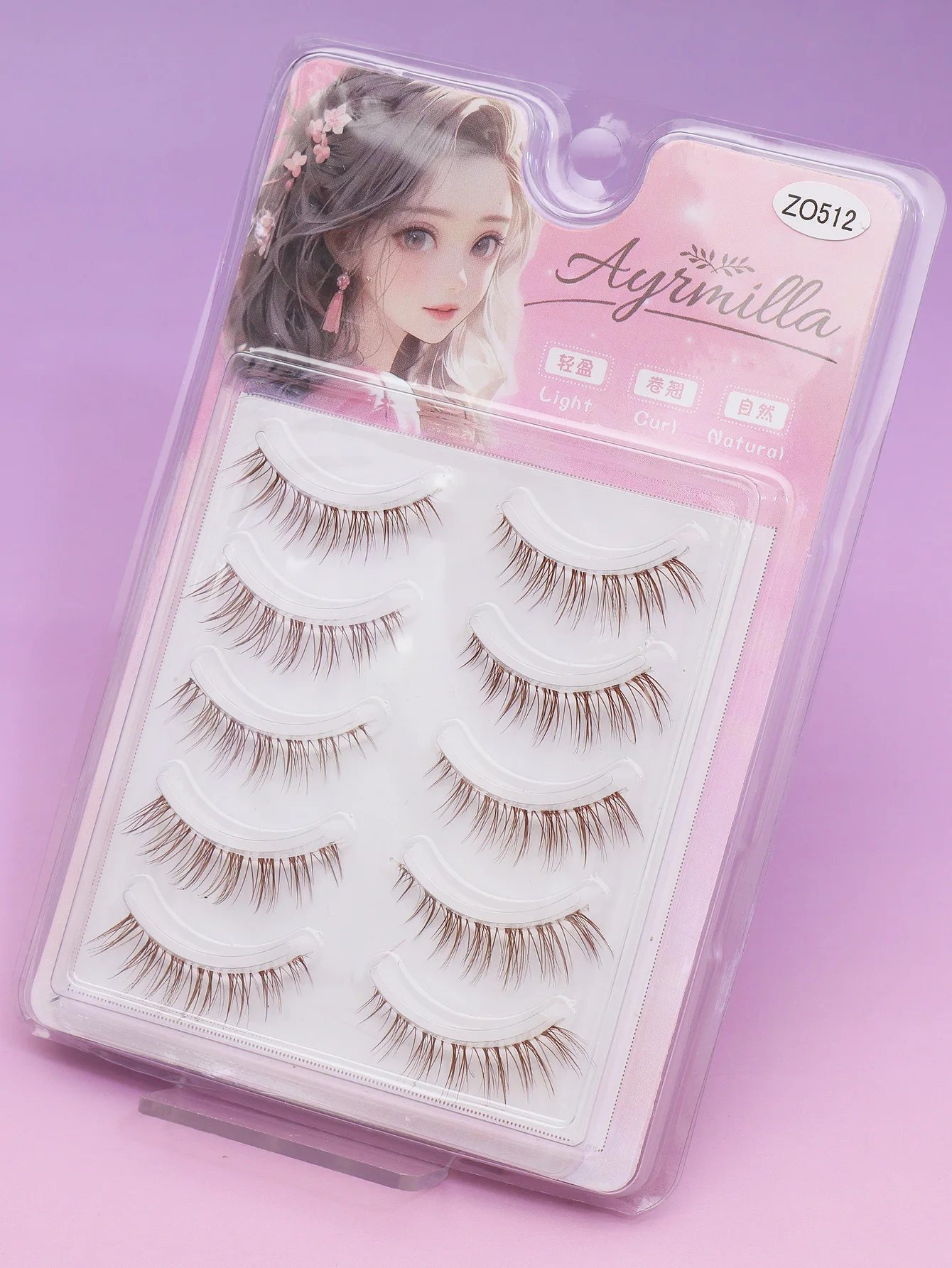 크리스마스 아름다운 갈색 여우 눈 5쌍, 가짜 속눈썹, 자연스러운 DIY 장난 만화, 물고기 꼬리 요정, 초미세 줄기 깃털