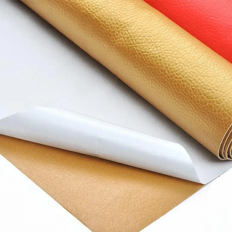 0.5 meter Glue Adhesive Faux Leather Fabric Self Leatherette Piece Cloth For Chairs Upholstery Seat Furniture Automotive Sofa