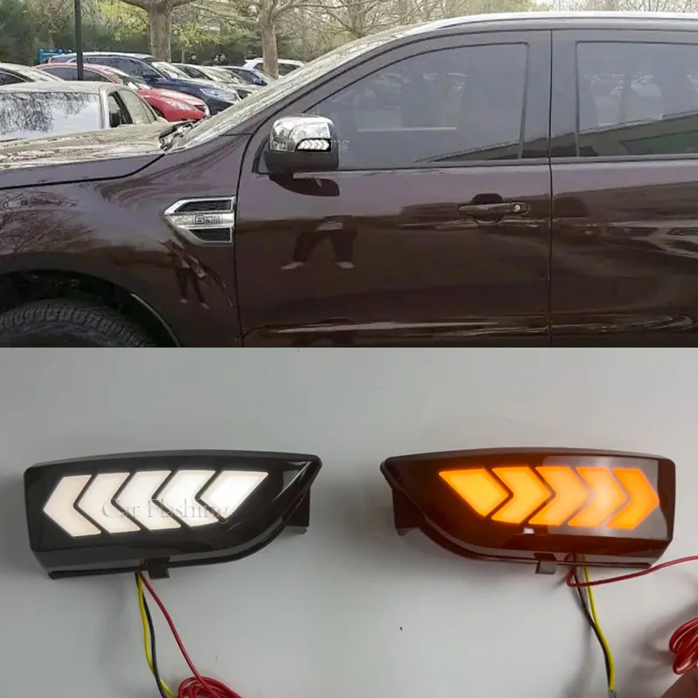 For Ford 12-19 Ranger, Cavalry Ranger T6, flowing turn signal, rearview mirror, daytime running light view 5