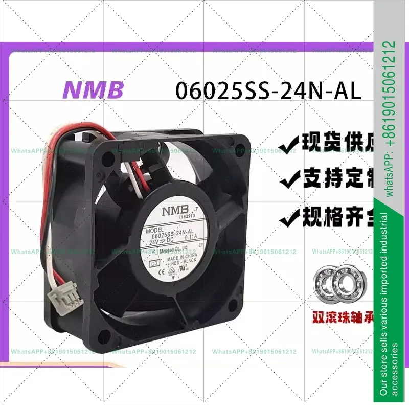 Original genuine NMB 06025SS-24N-AL 24V 0.11A 6025 3-wire inverter silent fan