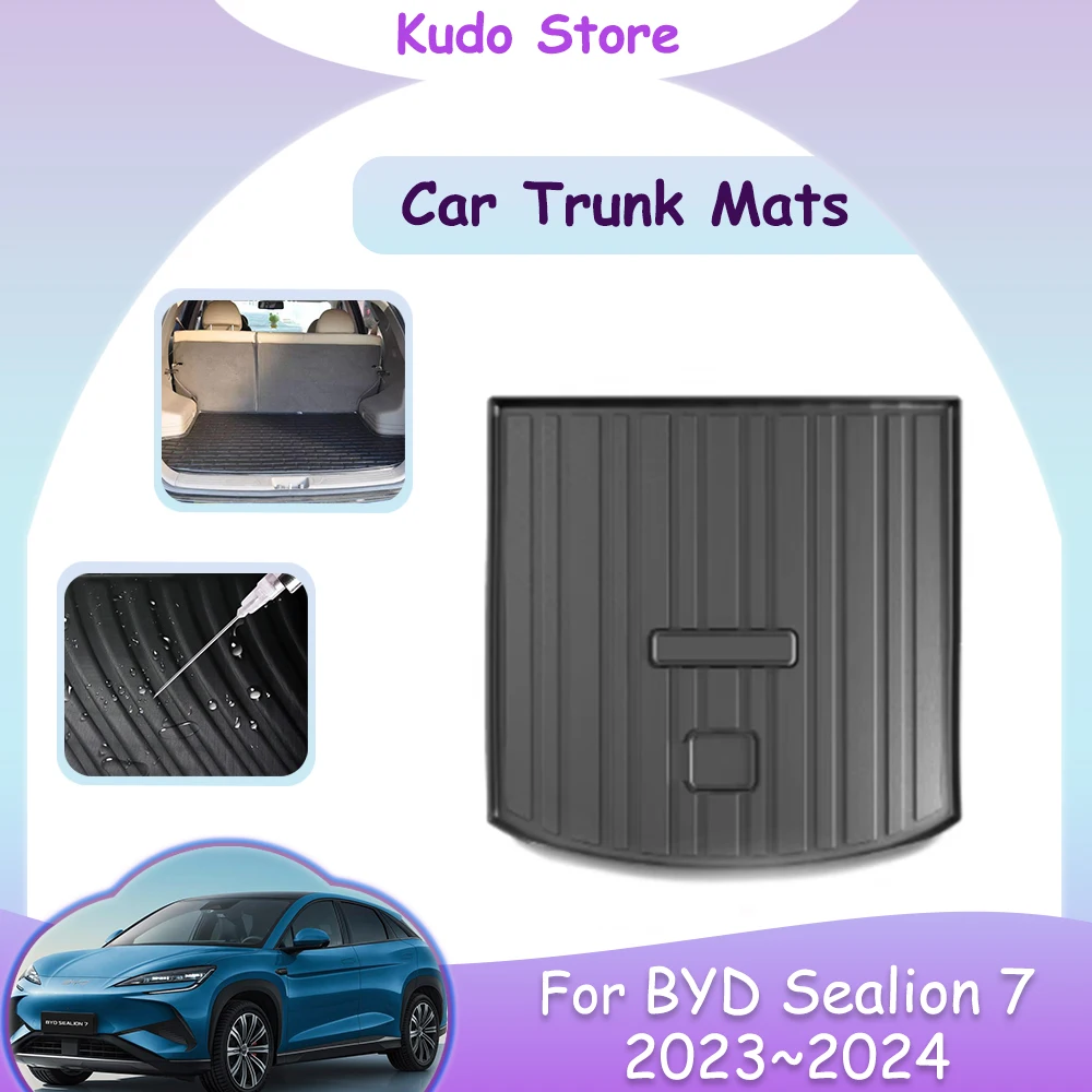 Full Coverage Custom Car Trunk For BYD Sealion 7 07 EV 2024~2025 Storage Carpets Waterproof Pads Luggage Cushion Accessories.