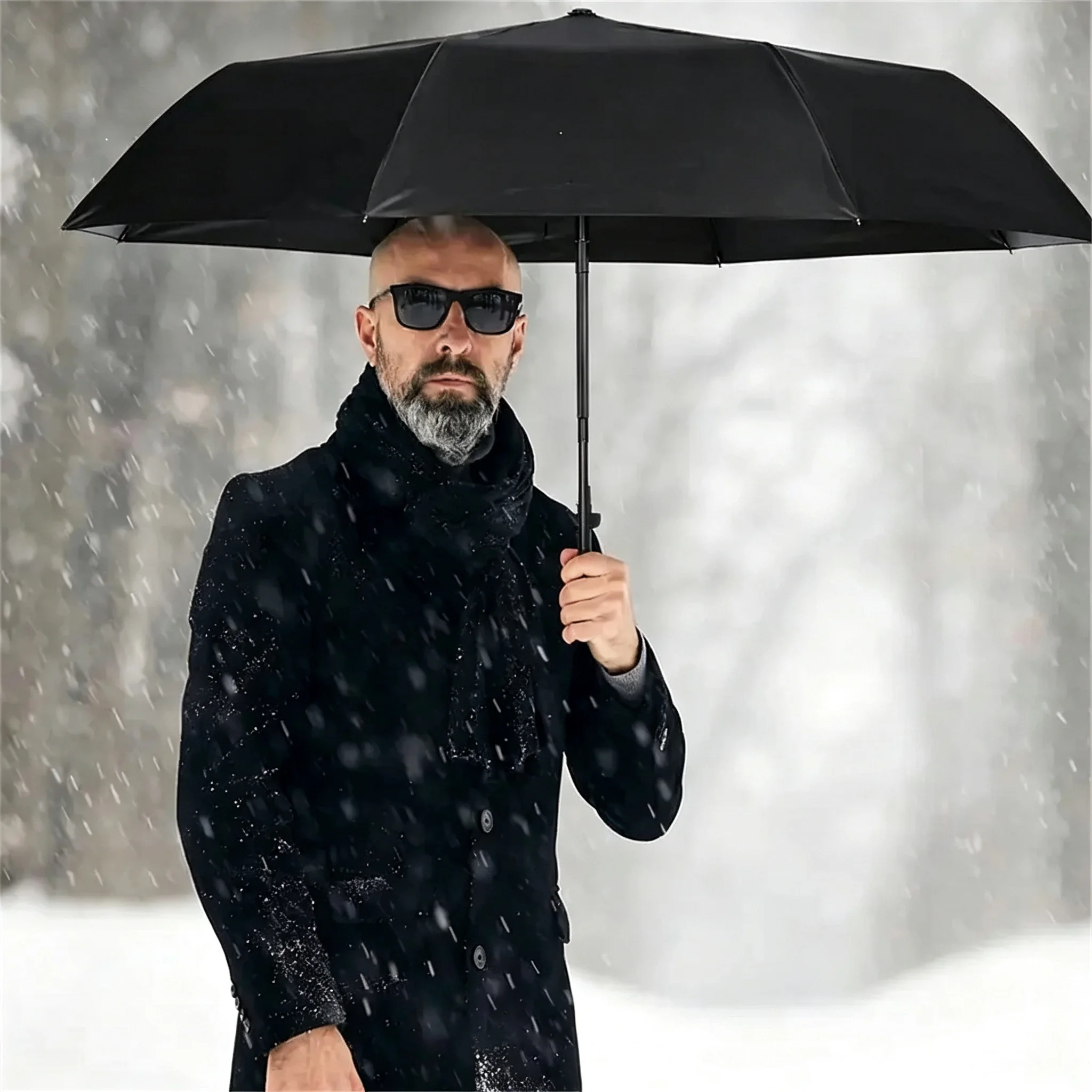 8 Bone Auto Open Close Fold Umbrella Vinyl UV Block Sun Rain Dual Use Windproof Portable Parasol Red Blue Black Trip Use