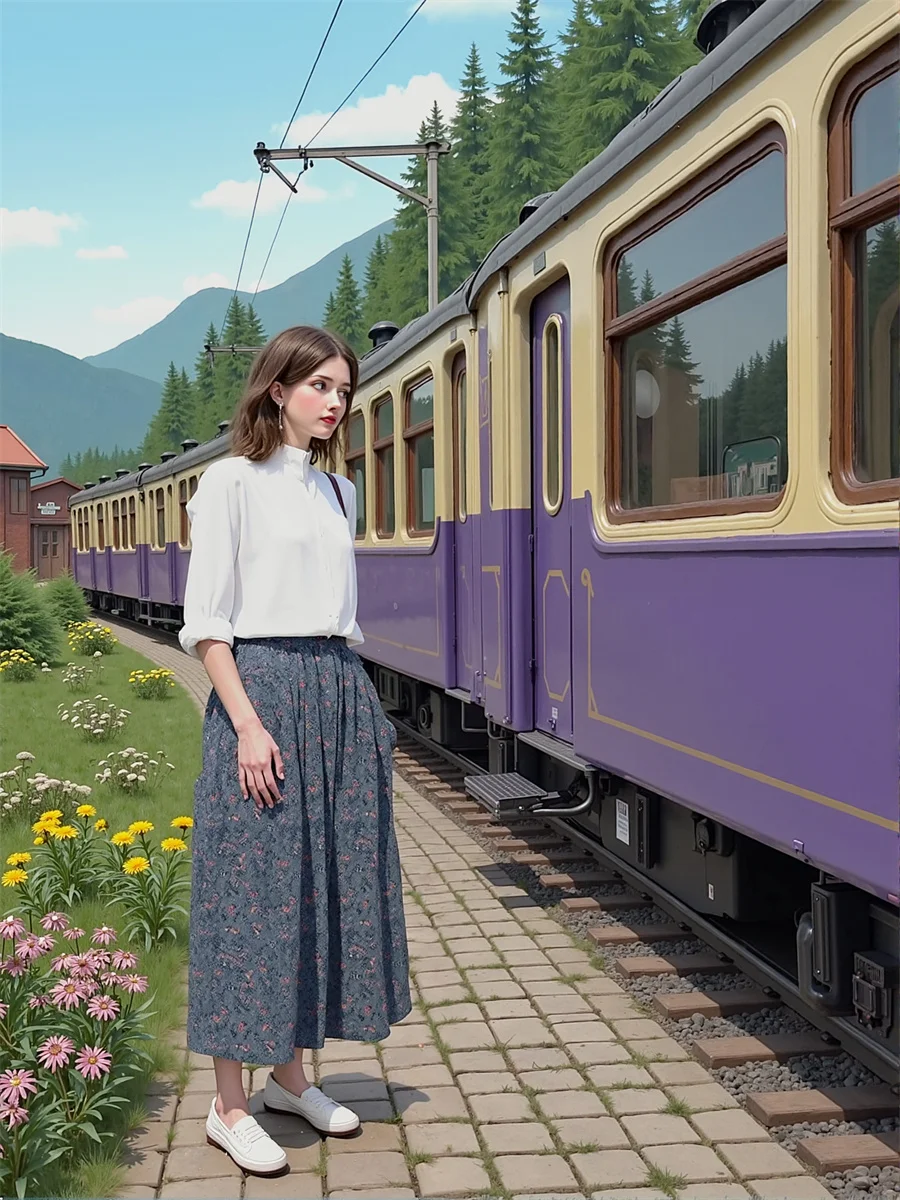 Midi bloemen bedrukte rokken dames baljurk mesh tule elegante taart geplooide taille ruche applique bohemien college festival