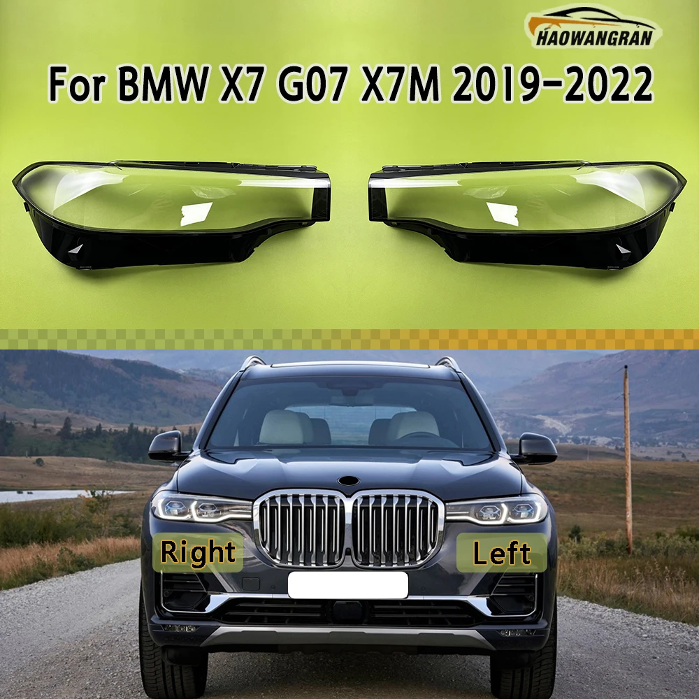 

For BMW X7 G07 X7M 2019 2020 2021 2022 Transparent Headlight Cover Headlamp Lens Shell Plexiglass Replace Original Lampshade