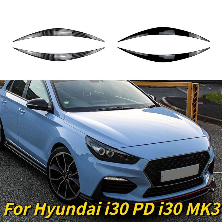 

Для Hyundai i30 PD i30 MK3 1.4GDI 1,4 TGDI 2017-2020 2 шт. АБС Глянцевая фара от зла брови Вей ресницы 3D отделка наклейки