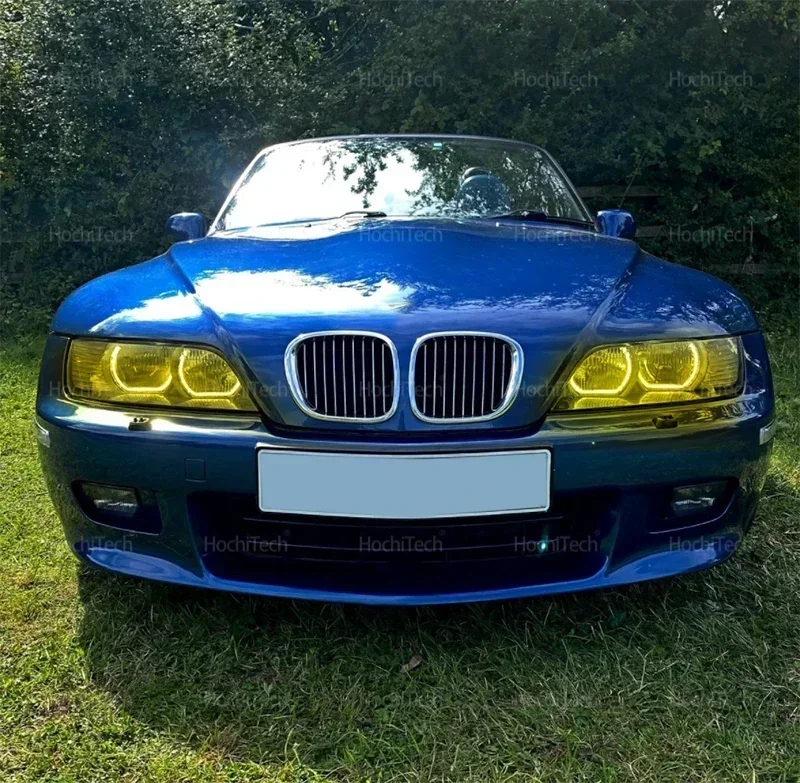 ل BMW Z3 1999 2000 2001 2002 اكسسوارات ضوء النهار DRL عيون الملاك LED CSL نمط الليمون الأصفر العلوي حلقة عدة #3