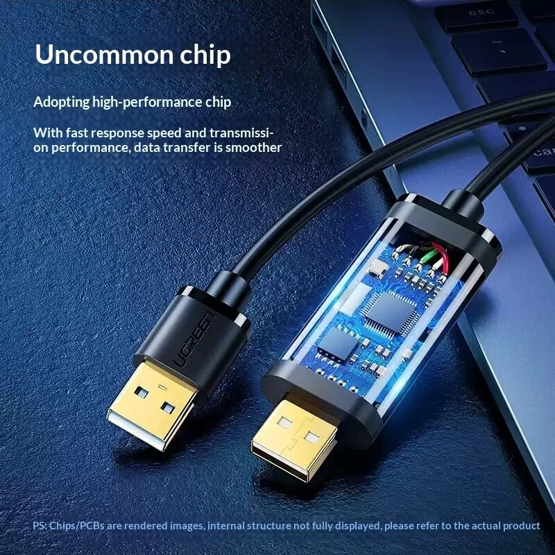 UGREEN US166 USB 2.0 PC to PC Data Transfer Cable Computer Link Cable with Keyboard and Mouse Sharing