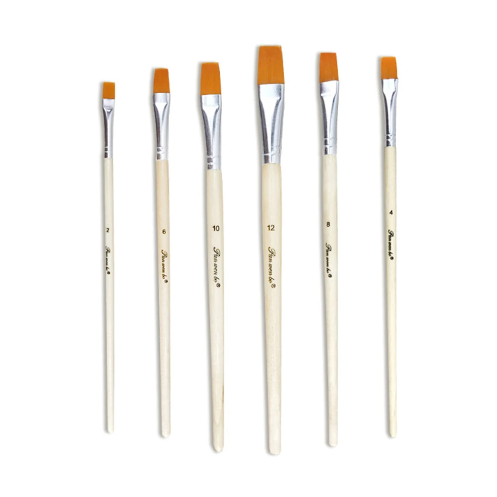 

6 Pcs Nylon Bristles Drawing Brushes Set Painting Drawing Set Nylon Painting Brushes Beginner Artist Art Tools