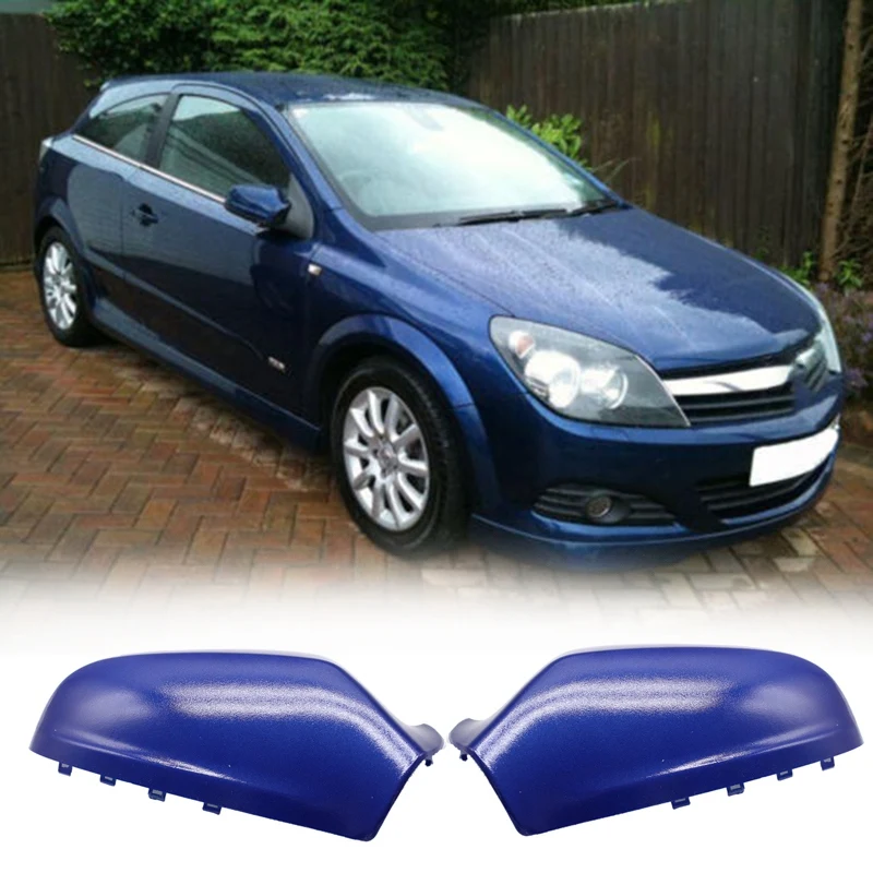 

2 Pcs Side Door Wing Rearview Mirror Cover For Vauxhall Opel Astra H MK5 2004-2013 Blue