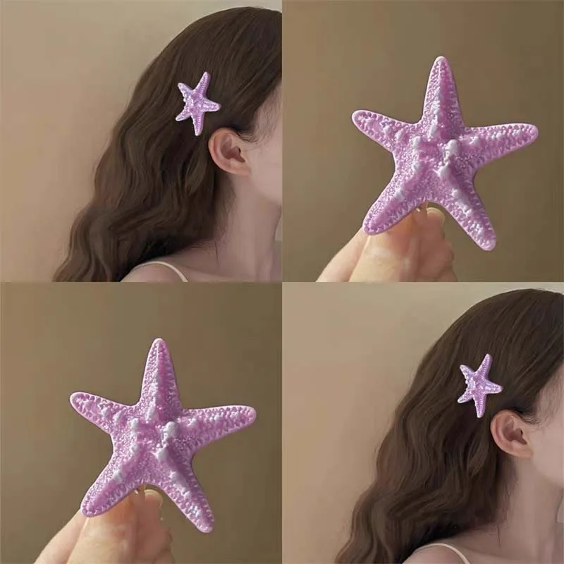 

Creative Multicolor Simulation Shell Starfish Hair Clip Fun Sweet Cute for Women Y2K Trendy Summer Hairpin Hair Accessories