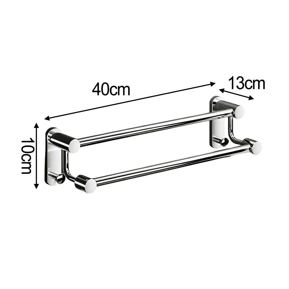 

Expandable Double Towel Bar Made of 304 Stainless Steel Bright Chrome Finish for Modern For Bathroom 15 kg Load Capacity