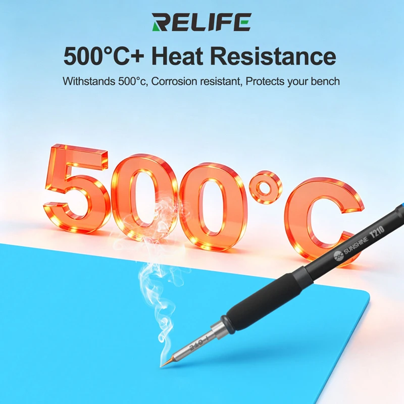 RELIFE RL-004DS Heat-Resistant Large Silicone Soldering Mat Anti-Static Repair Working Pad High Temperature Resistance of 500℃ view 2