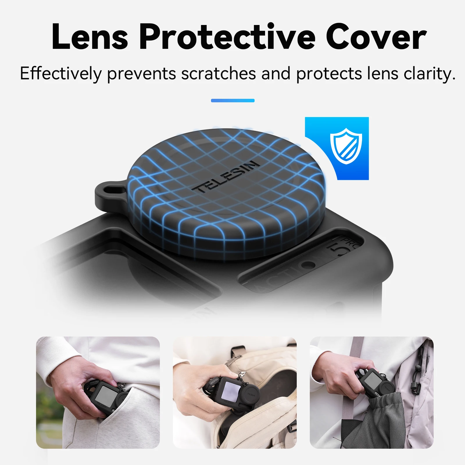 TELESIN Soft Silicone Case For DJI OSMO Action 3 4 5pro Lens Cap Camera Drop Proof Protective Case For DJI Action 3 4 5pro - Image 6