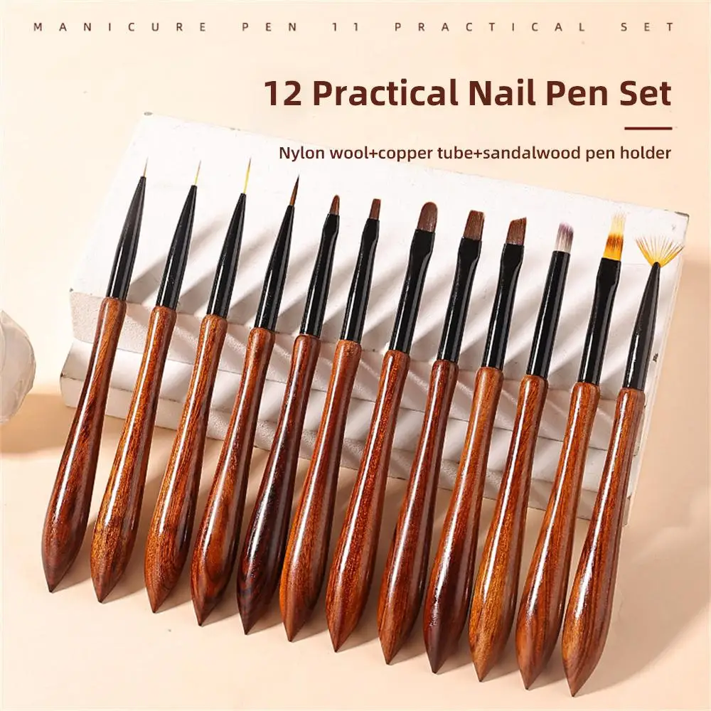 2/3/4PCS Gradient Halo Dye Pen Soft Smooth Multifunction Wooden Handle Beauty Nail Tool Comfortable Nail Art Nail Brush