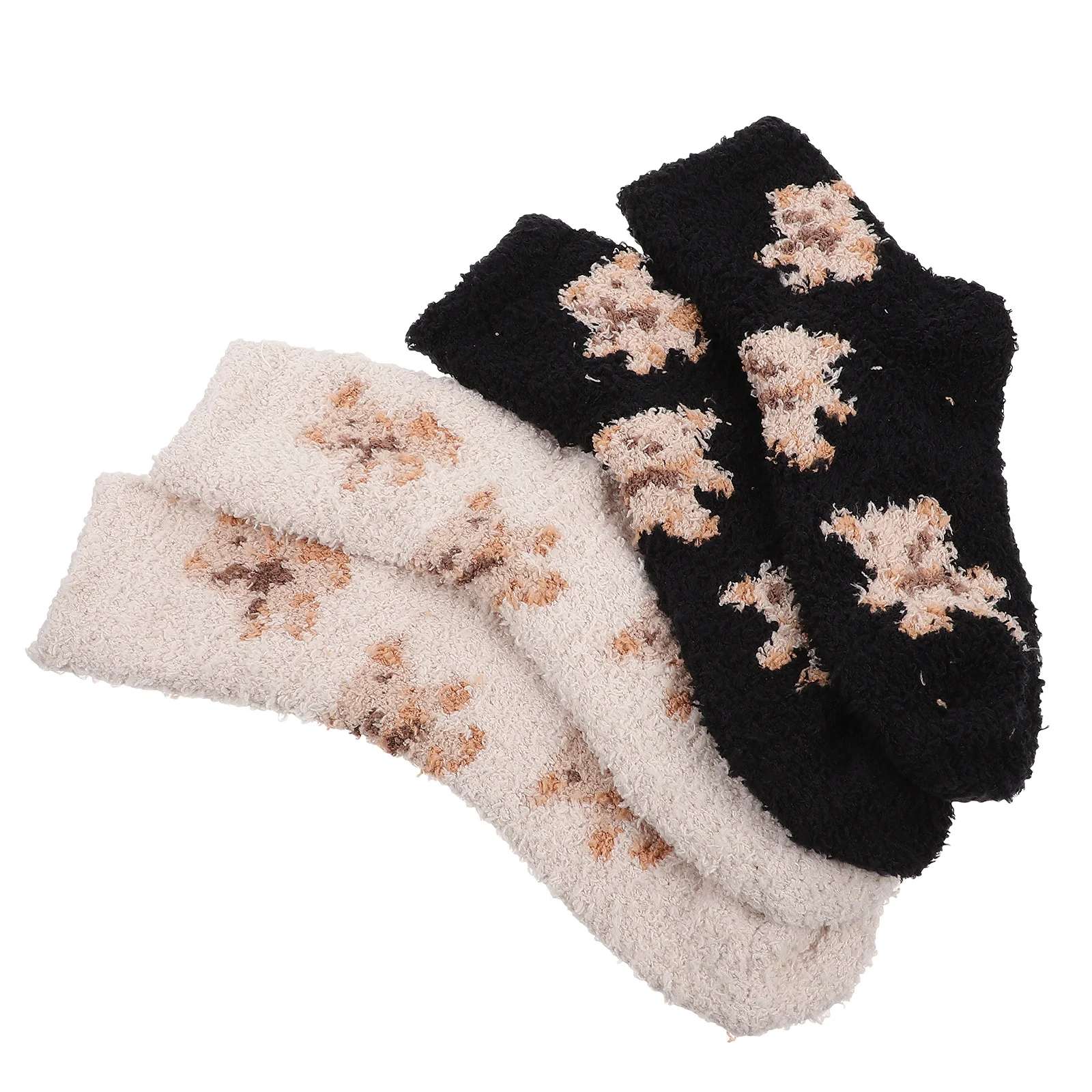 

2Pairs Winter Warm Socks Thickened Mid Calf Socks Polyester Comfortable Lightweight for Female Female Sleeping Stockings