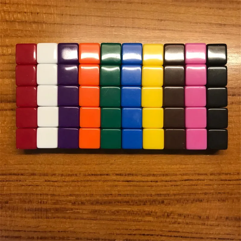 10pcs/Lot 16MM blank dice ktv dice paintless plain engravable DIY poker dice chess Board game teaching dice 10 colors
