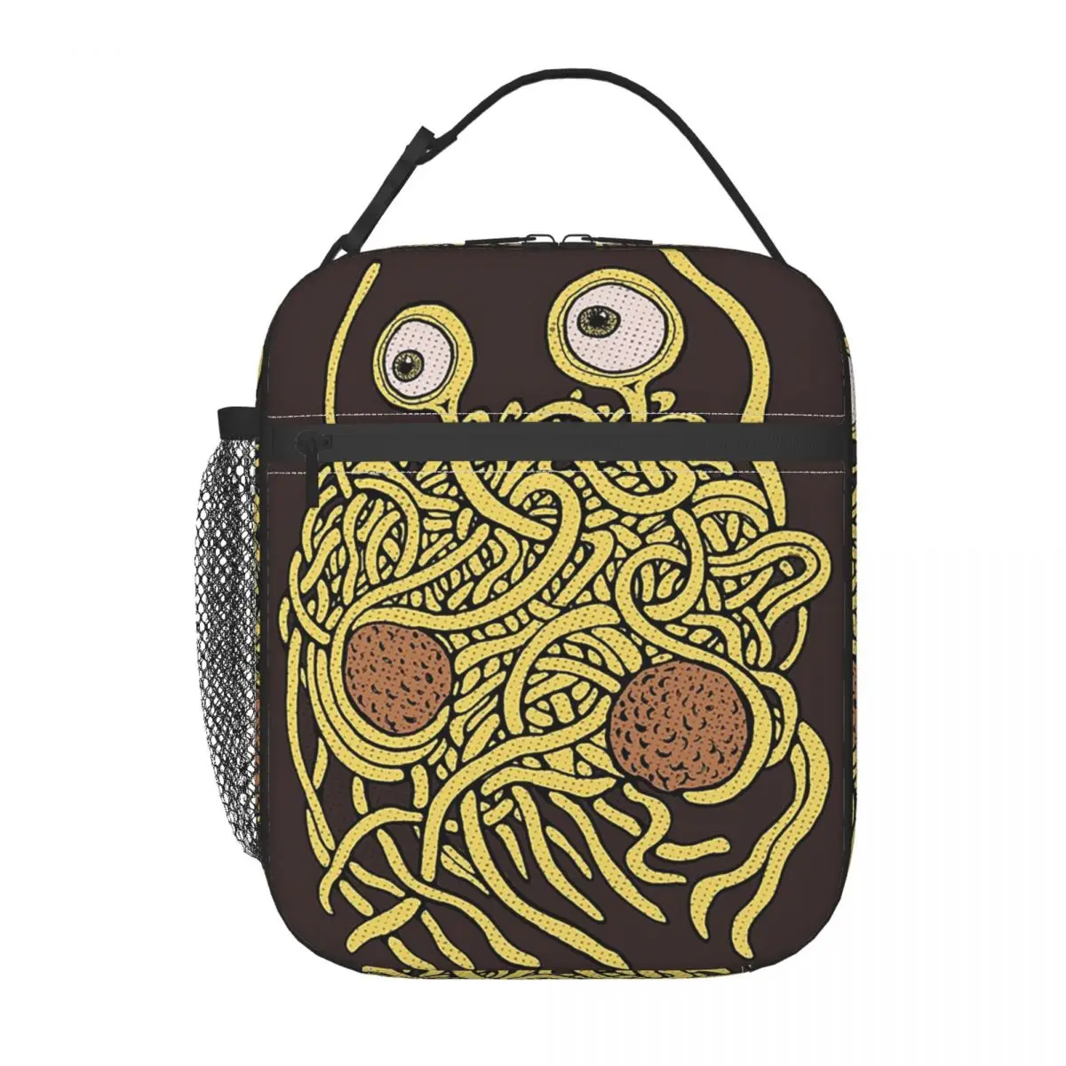 Flying Spaghetti Monster Pastafarian Tee Insulated Lunch Bag for Women Kids Portable Food Boxes Thermal Lunch Box Tote
