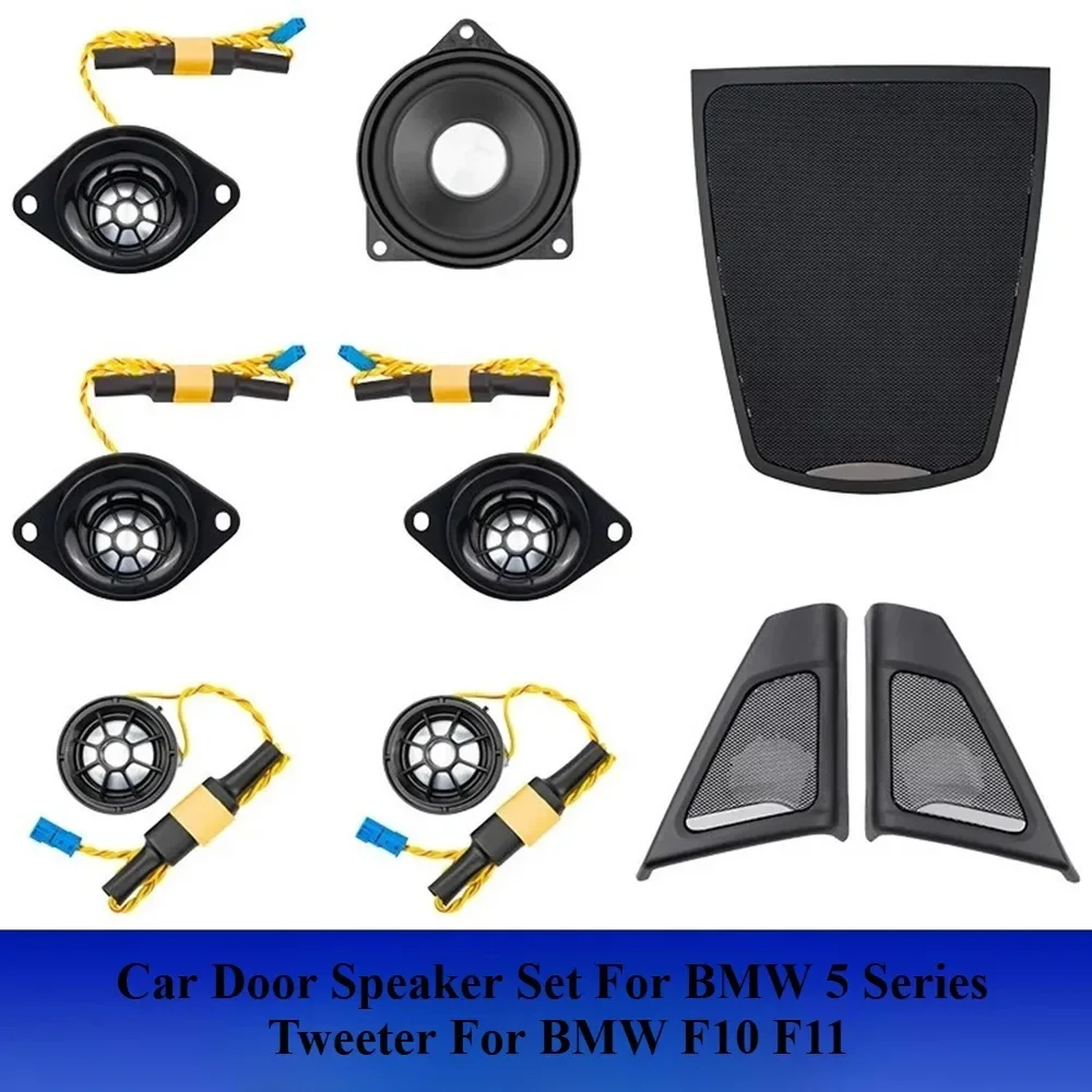 Conjunto de buzina para bmw f10 f11 5 séries cabeça de áudio agudos console central alto-falante música original porta frontal tweeter alto-falantes cobre