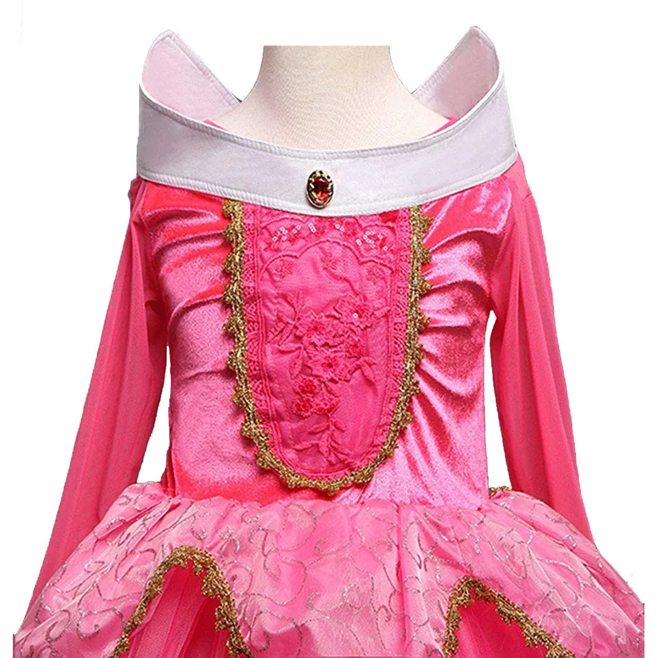 Vestido Aurora para niña, disfraz de Bella Durmiente, vestido de princesa para niños, traje de fiesta de cumpleaños y Halloween, ropa
