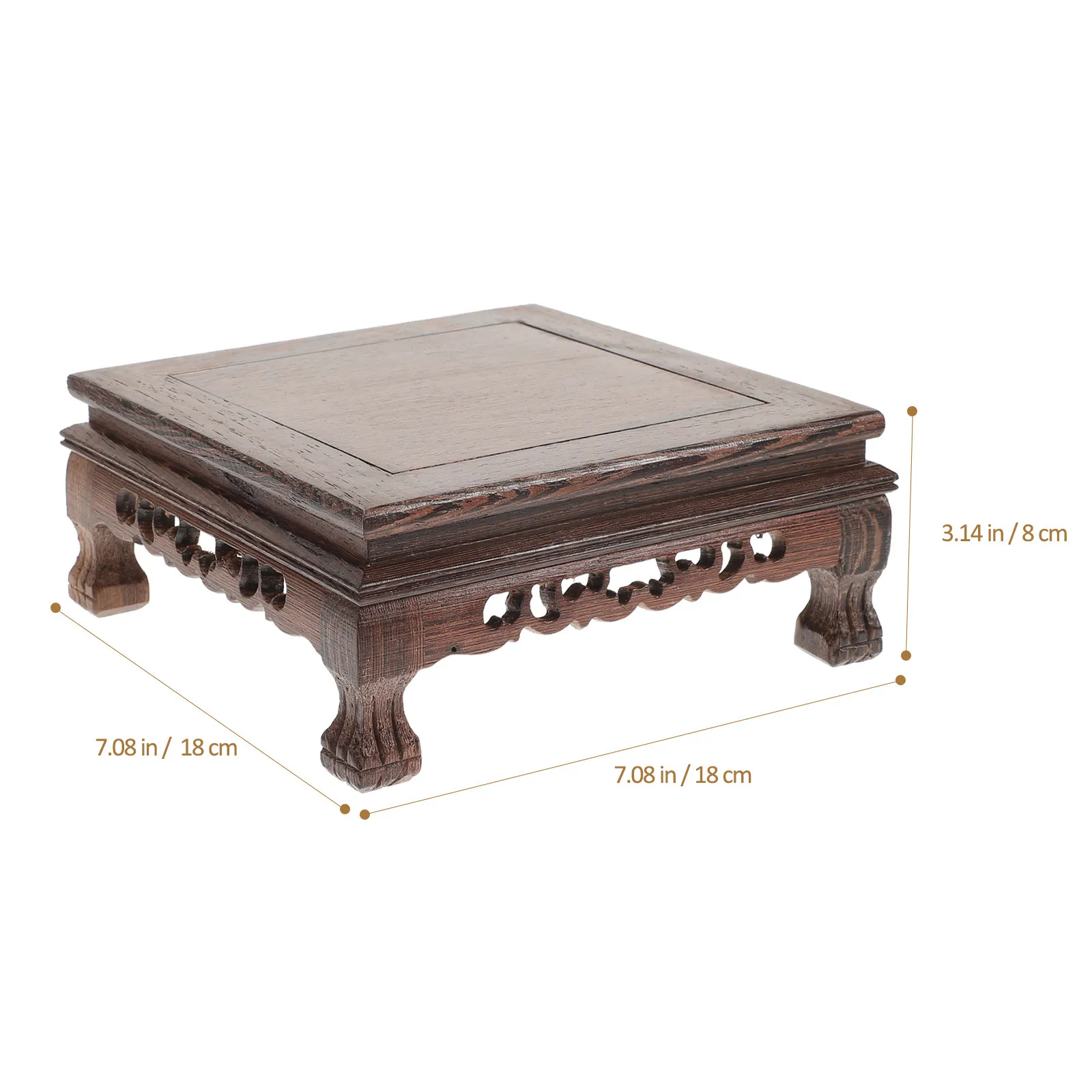 Wenge Rosewood Flowerpot Stand – Chinese Style Wooden Plant Display Base for Indoor Pots, Mini Fish Tank, Crafts