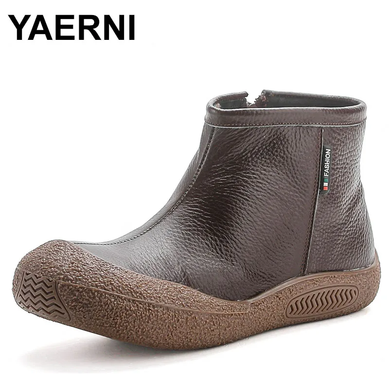 

Женские ботинки из натуральной кожи 3,5 см, плюшевые женские ботинки на плоской подошве в этническом стиле, мягкие весенне-зимние ботильоны, весенне-осенние туфли на танкетке на платформе