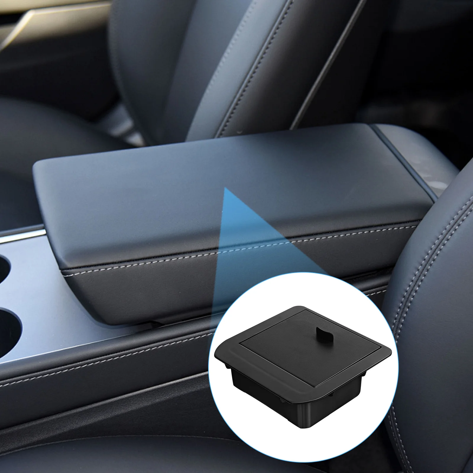 

Car Armrest Storage Box Compartment Magnetic Attachment Compact Design Console Organizer ABS
