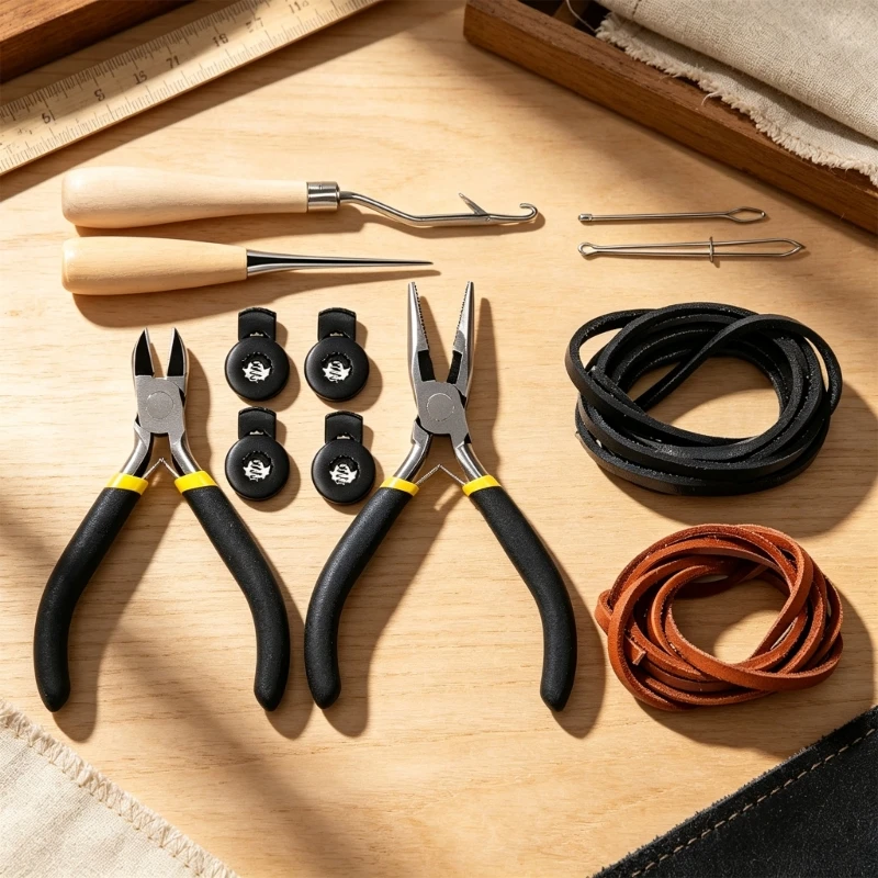 Glove Relacing for Baseball Gloves with Replacement Cord, Pliers, Threading Guides and Awls, 12 Count Repair Gear for 24BD