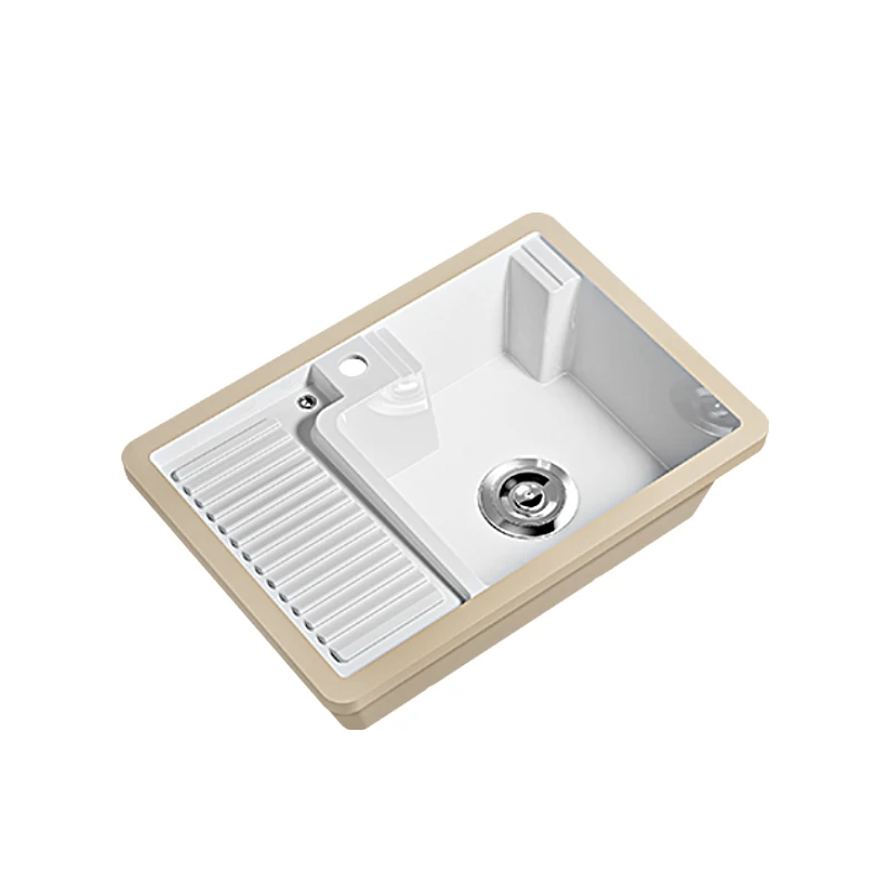 

New balcony laundry under the counter basin with washboard household hand wash single basin ceramic embedded