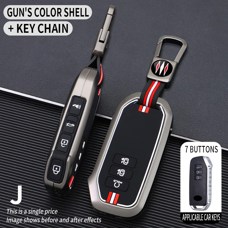 

Zinc Alloy + Silicone Car Key Case Cover For Kia Sorento MQ4 2021 2022 2024 EV6 K8 V6 Remote Key Protect Holder Shell 7 Buttons