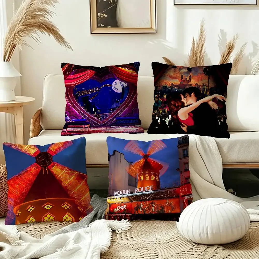 Classic Movie M-Moulin Rouge Maple Design Cushion Cover Happy Autumn Harvest decor Holiday Decorati Pillow Cover