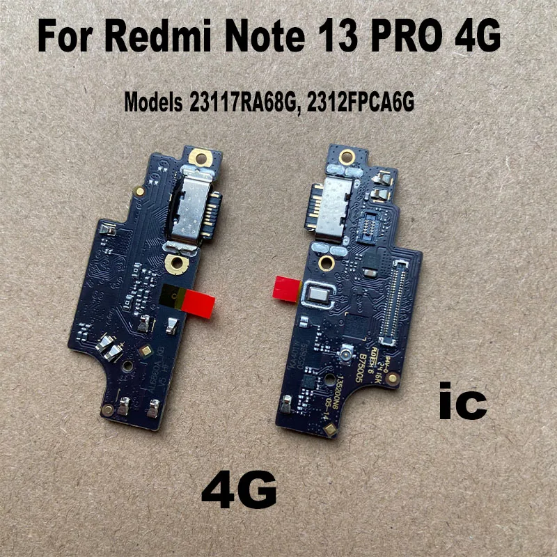 For Xiaomi Redmi Note 13 PRO 4G USB Charging Dock Port Mother Mic Microphone Fast Connector Board Flex Cable Parts Replacement