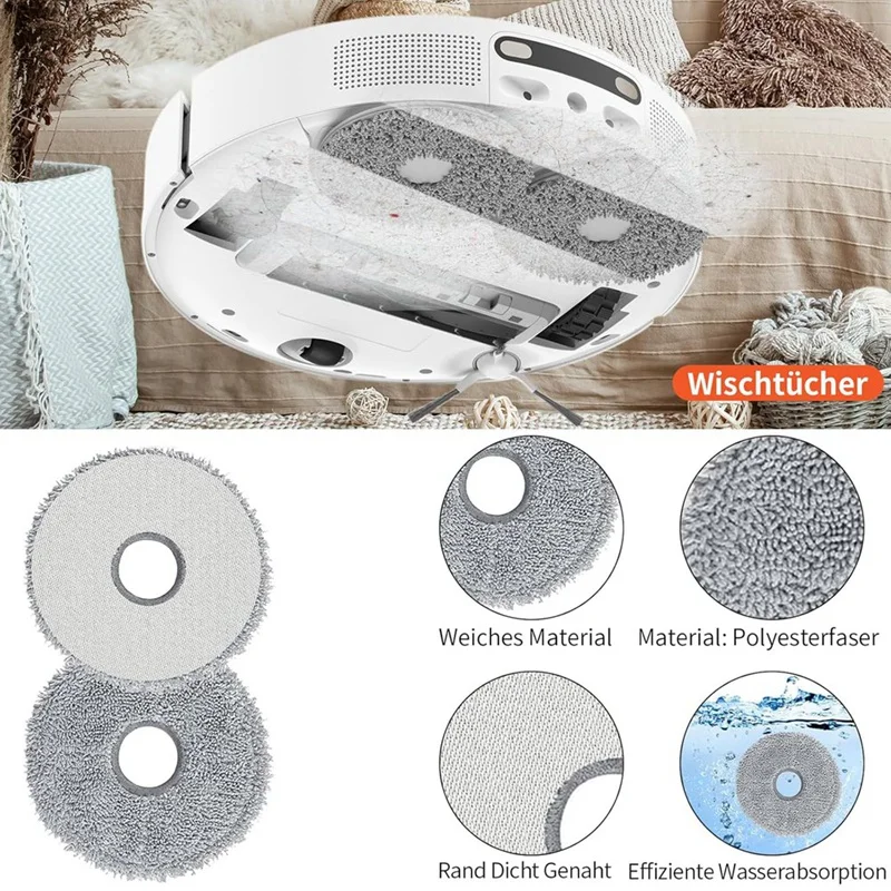 For Dreame L10s Ultra Accessories / L10 Ultra, Replacement Accessory Main Side Brush Hepa Filters Mop Cloth Dust Bags