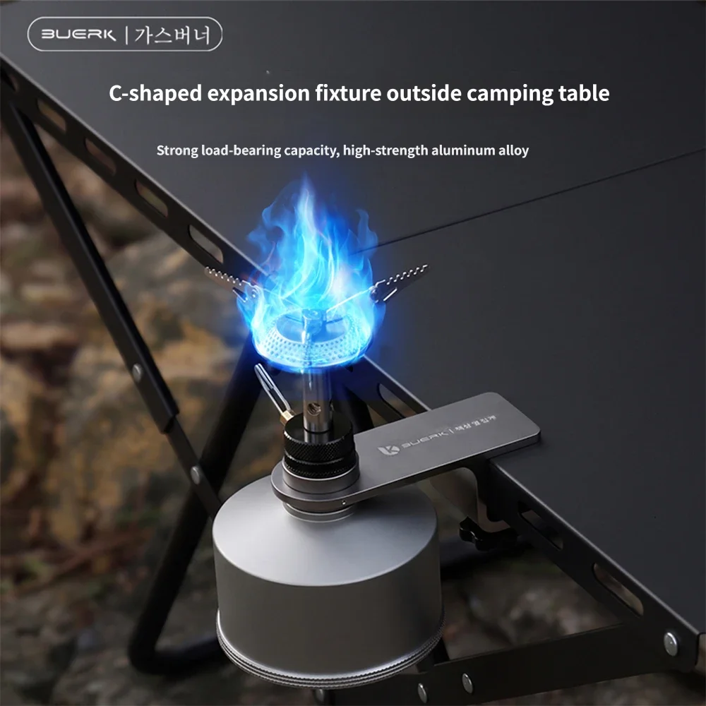 BUERK Flat Gas Cylinder Lamp Stove Head Heating Stove Table Fixing Fixture Outdoor Camping Desktop Expansion Accessories